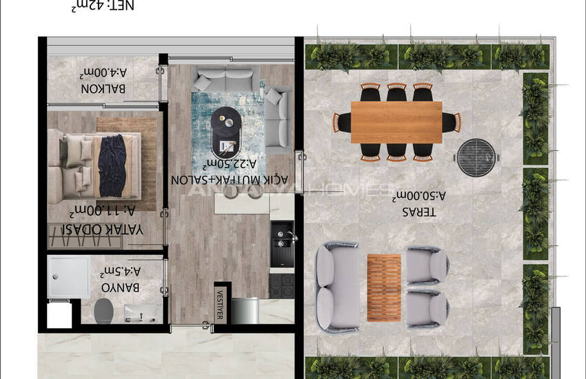 شقق على بُعد 3 كيلومترات من شاطئ لارا، أنطاليا 31