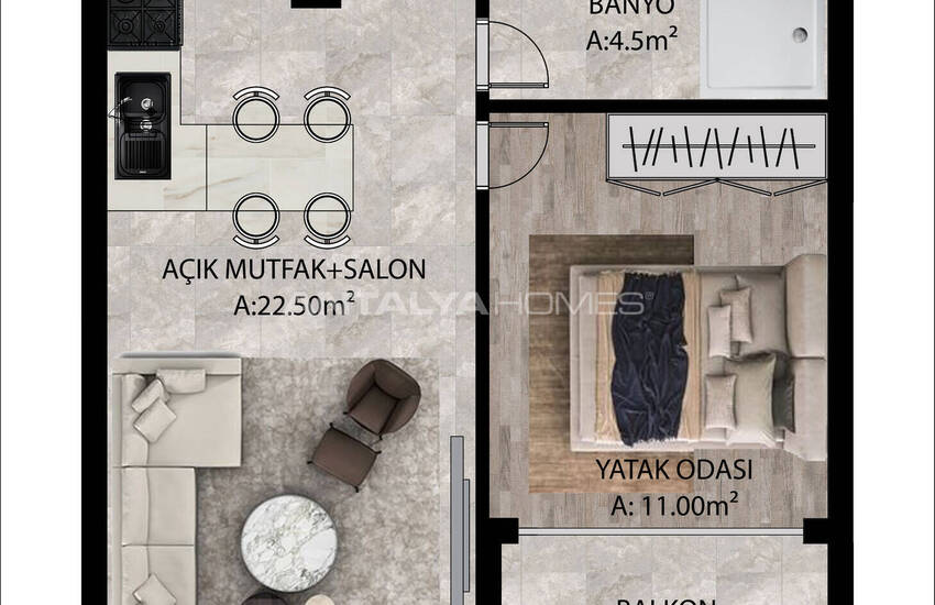 Antalya Lara Plajı'na 3 Km Mesafede Şık Daireler 29