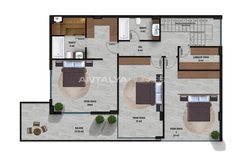 Elegant Villas with Pool and Sauna in Alanya 35