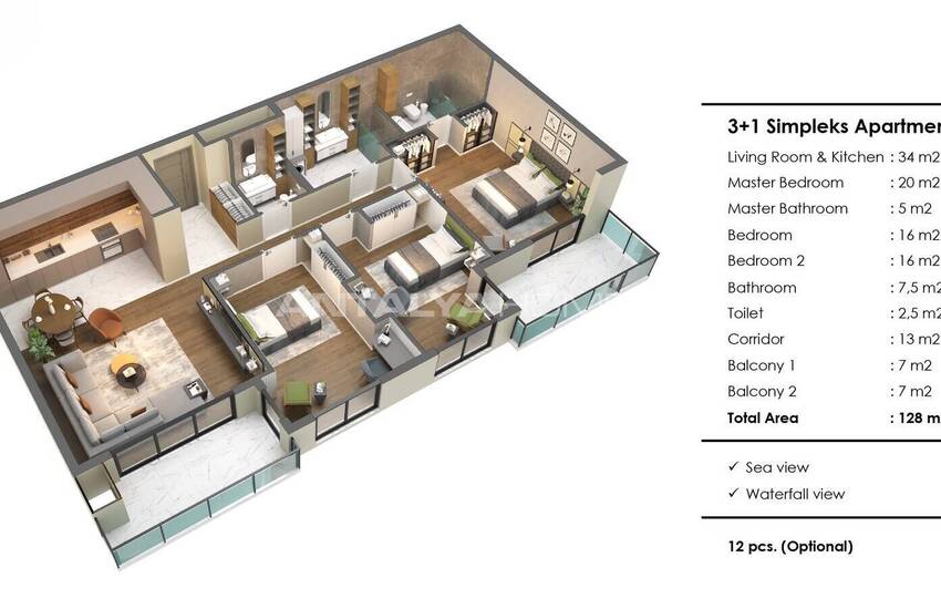 Appartements Dans Un Projet De Luxe À 200 M De La Mer À Antalya Lara 28
