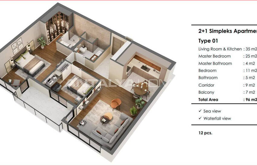 Lägenheter I Ett Lyxigt Projekt 200 M Från Havet I Antalya Lara 25