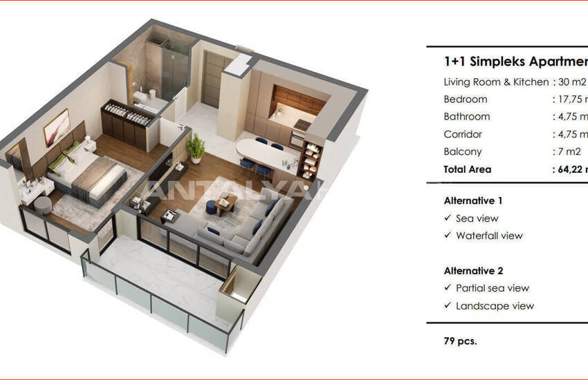 Flats in a Luxury Project 200 M From the Sea in Antalya Lara 28