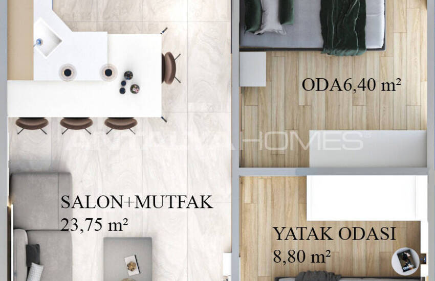 Antalya Muratpaşa'da Olanaklara Yakın Havuzlu Sitede Şık Daireler 22