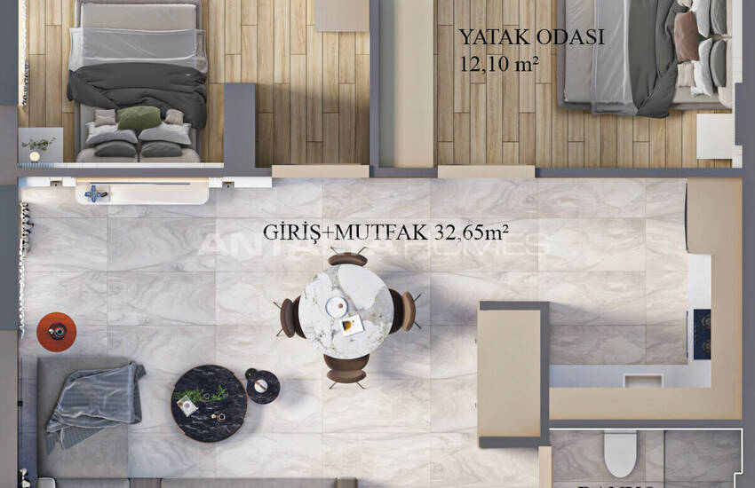 Antalya Muratpaşa'da Olanaklara Yakın Havuzlu Sitede Şık Daireler 20