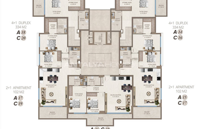 Apartments Within Walking Distance of the Sea in Alanya Kestel 36