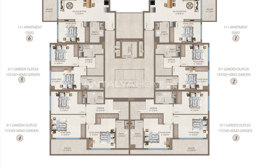 Apartments Within Walking Distance of the Sea in Alanya Kestel 38