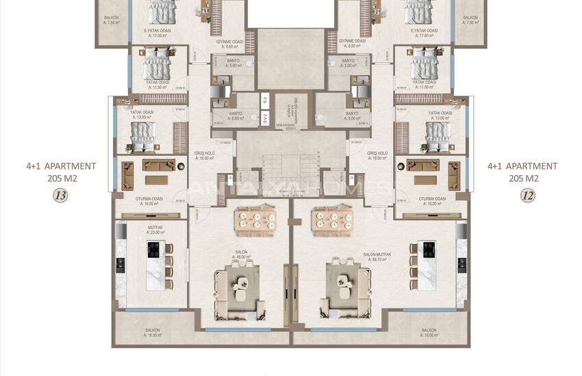 شقق على بُعد خطوات من البحر في ألانيا كيستل 34