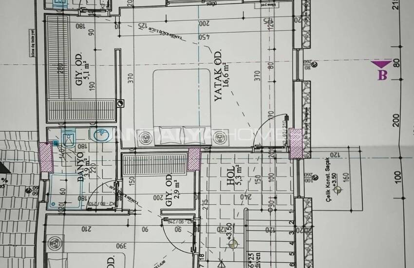 Отдельно стоящий дом с каменной облицовкой в Белеке, Анталья 47