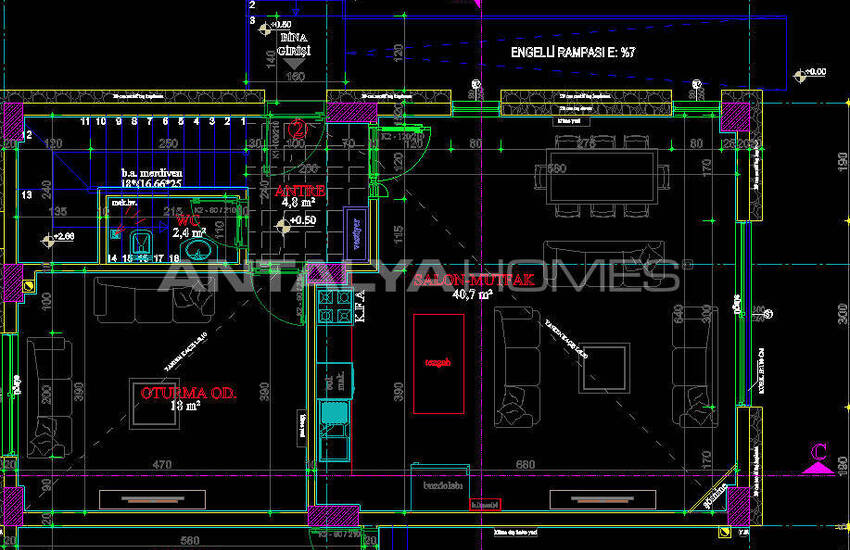 Отдельно стоящий дом с каменной облицовкой в Белеке, Анталья 48