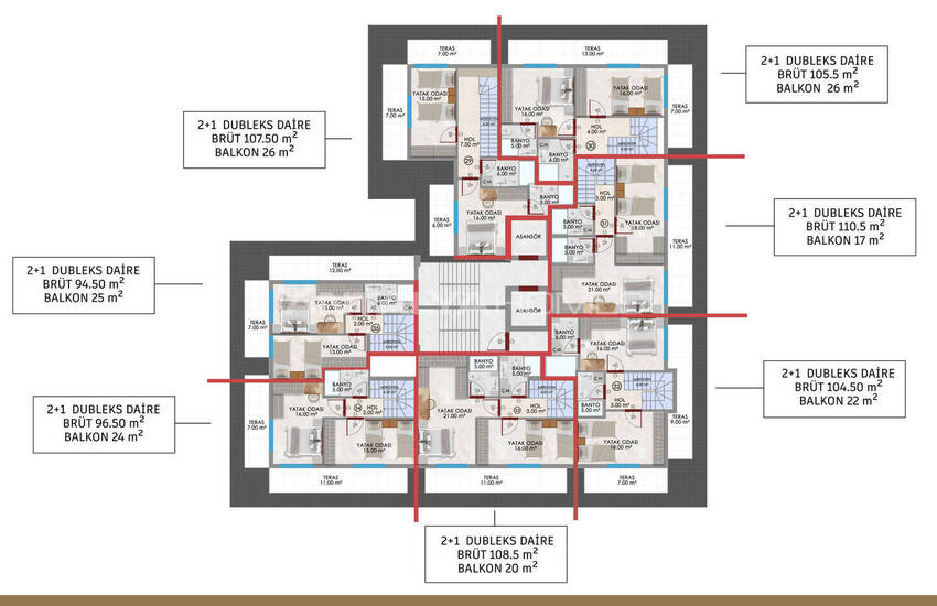 Duplex-wohnungen In Einer Anlage Mit Pool Im Zentrum Von Alanya 13