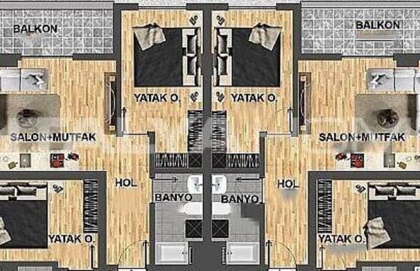 Flat in a Complex with Pool Near Antalya City Hospital in Kepez 18