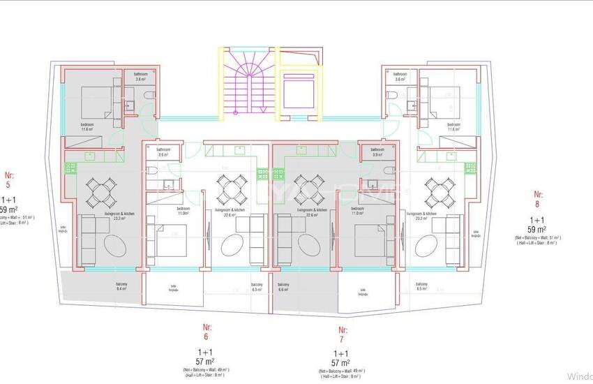 شقق بإطلالة على البحر والمدينة في مجمع مع مسبح في ألانيا 21