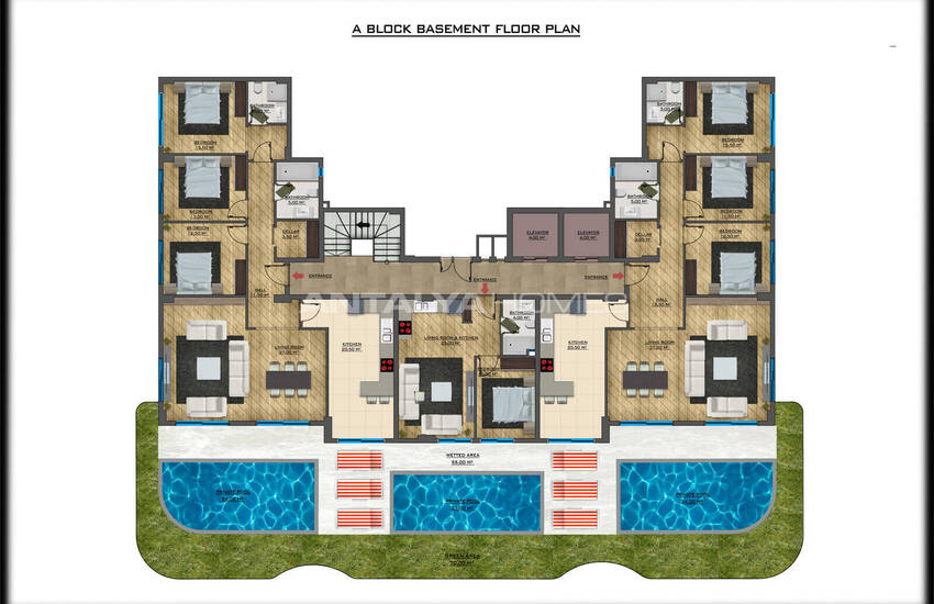 Apartments in a Complex with Resort-style Amenities in Alanya Oba 34