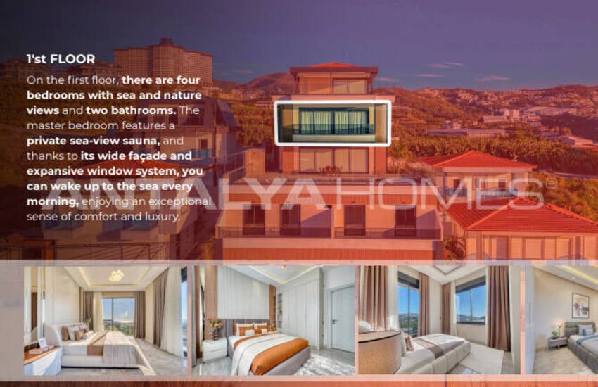 Alanya Kargıcak'ta Deniz Manzaralı Lüks 12 Odalı Villa 57