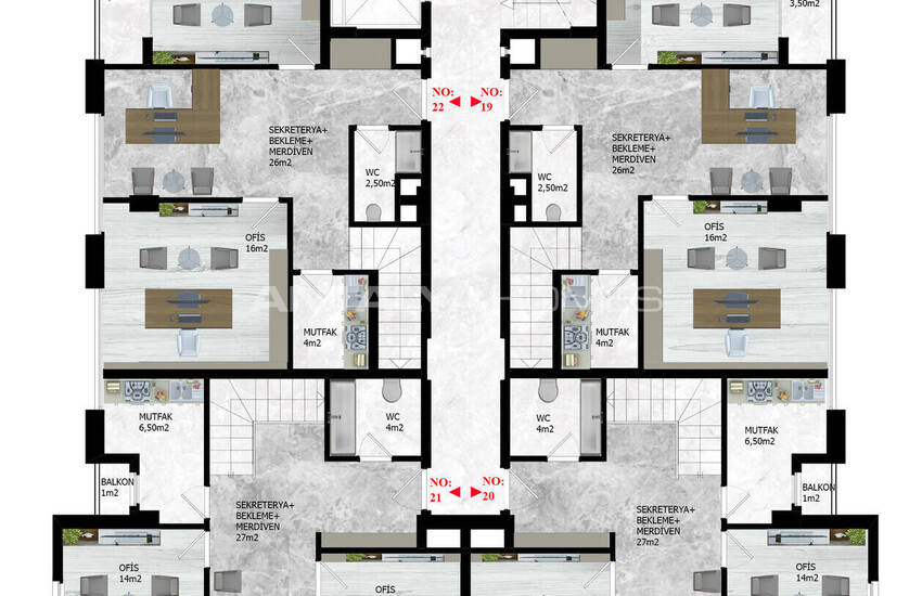 Rymliga Kontor I Ett Fördelaktigt Läge I Alanya Centrum 21