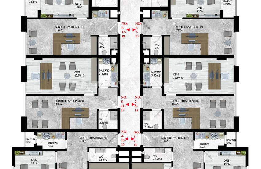 Rymliga Kontor I Ett Fördelaktigt Läge I Alanya Centrum 22