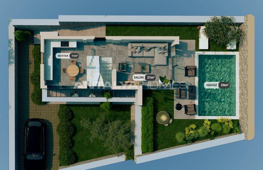 Элегантные виллы с собственным бассейном и садом в Калкане 16