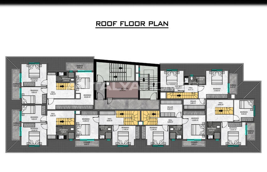 Квартиры в комплексе в 500 м от моря в Алании Махмутлар 29