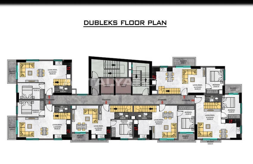 Квартиры в комплексе в 500 м от моря в Алании Махмутлар 24