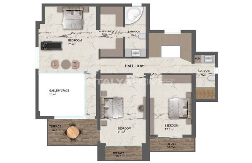 Fristående Duplexhus Med Havsutsikt Och Pool I Alanya Antalya 46