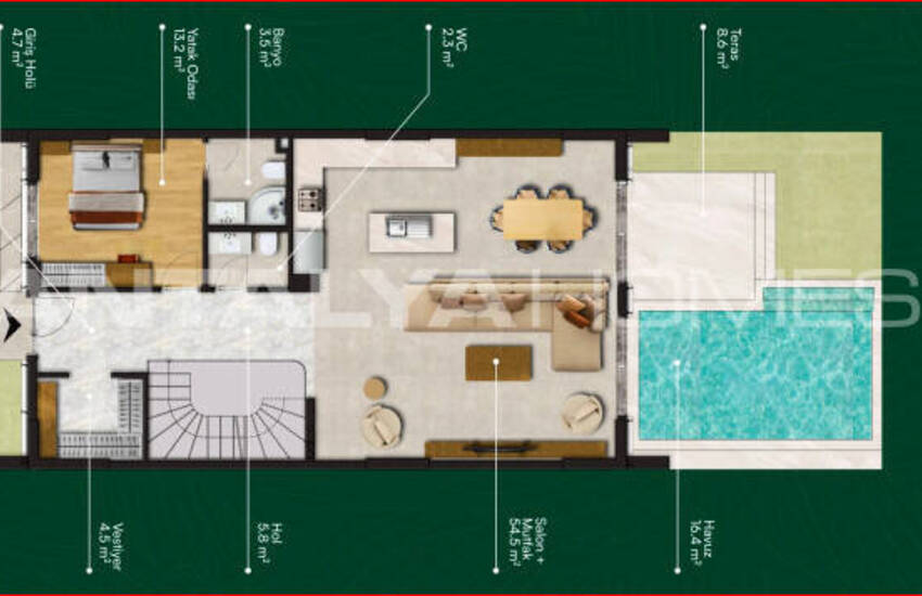 Lyxhus Med 6 Sovrum Och Pool I Altıntaş Antalya 38