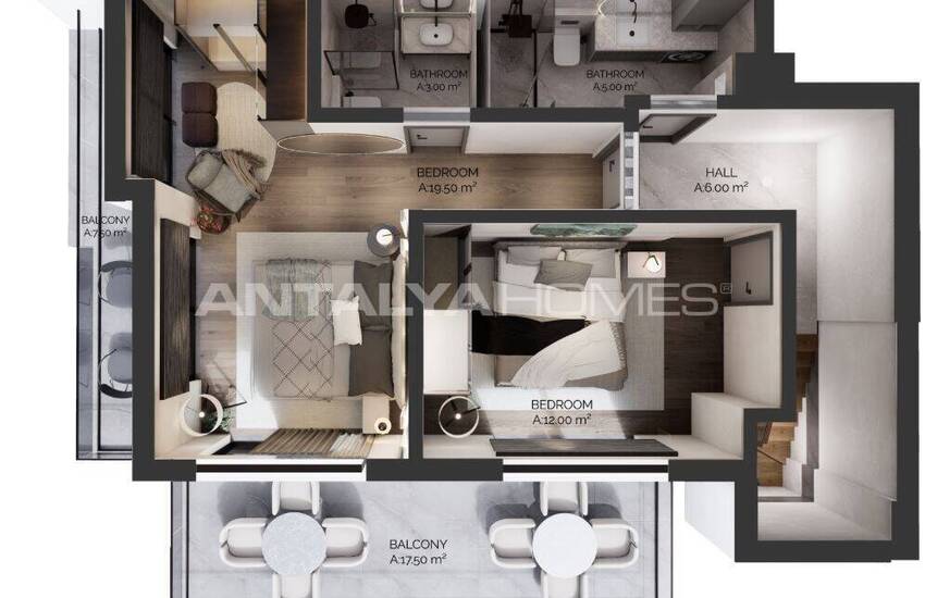 Elegant Flats in a Complex with Pool and Sauna in Alanya 23