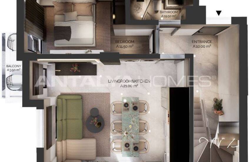 Elegant Flats in a Complex with Pool and Sauna in Alanya 22