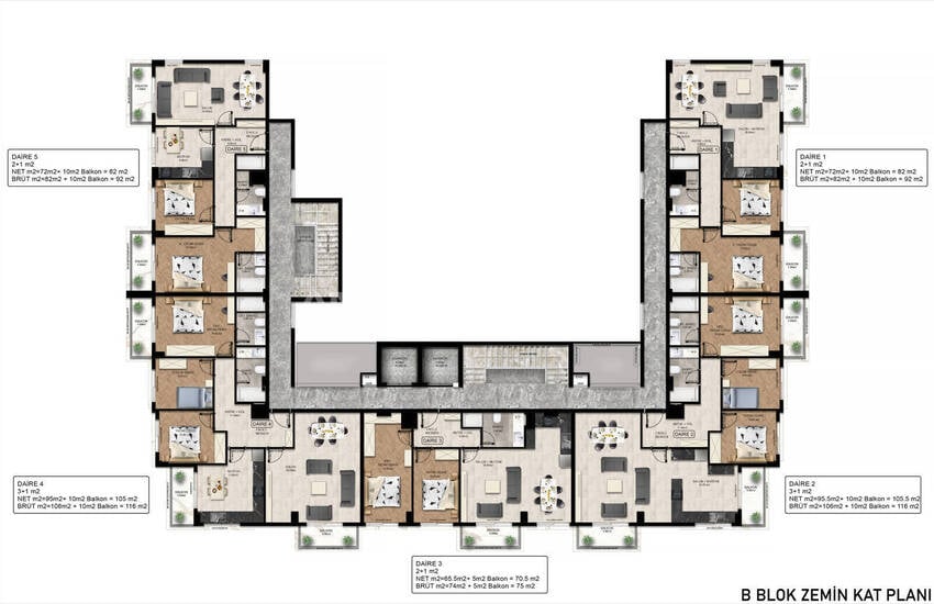 2 and 3-bedroom Flats with Pool Access in Alanya Oba 37