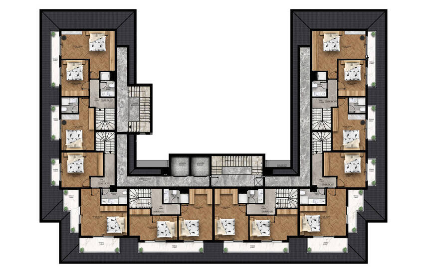 2- En 3-slaapkamerappartementen Met Zwembadtoegang In Alanya Oba 34