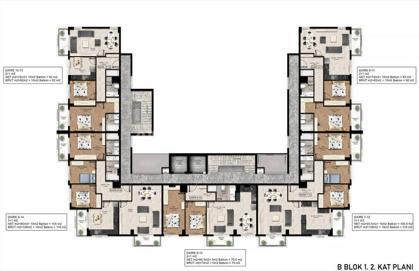 2- En 3-slaapkamerappartementen Met Zwembadtoegang In Alanya Oba 36