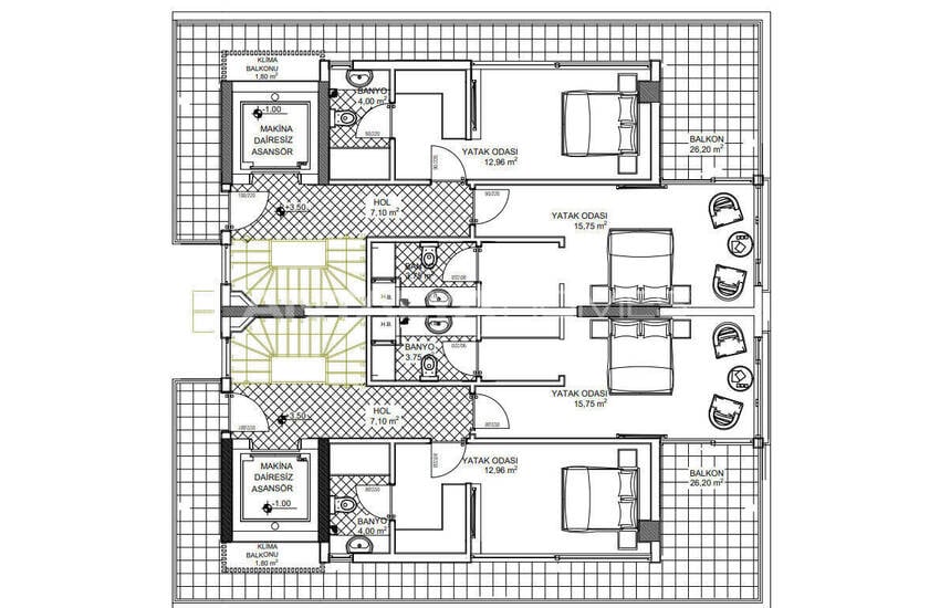 4-bedroom Triplex House with Pool and Garden in Belek 33