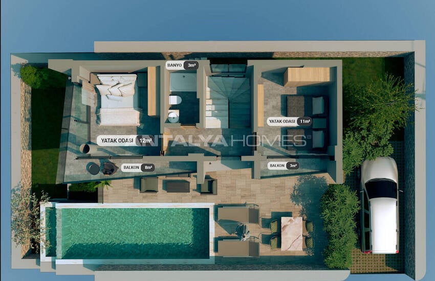 Дома на строящемся объекте с видом на море в Калкане, Анталья 39