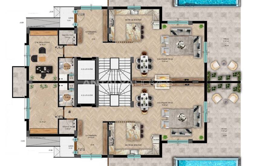 Дом с частным бассейном в тихом районе Дошемеалти, Анталья 36