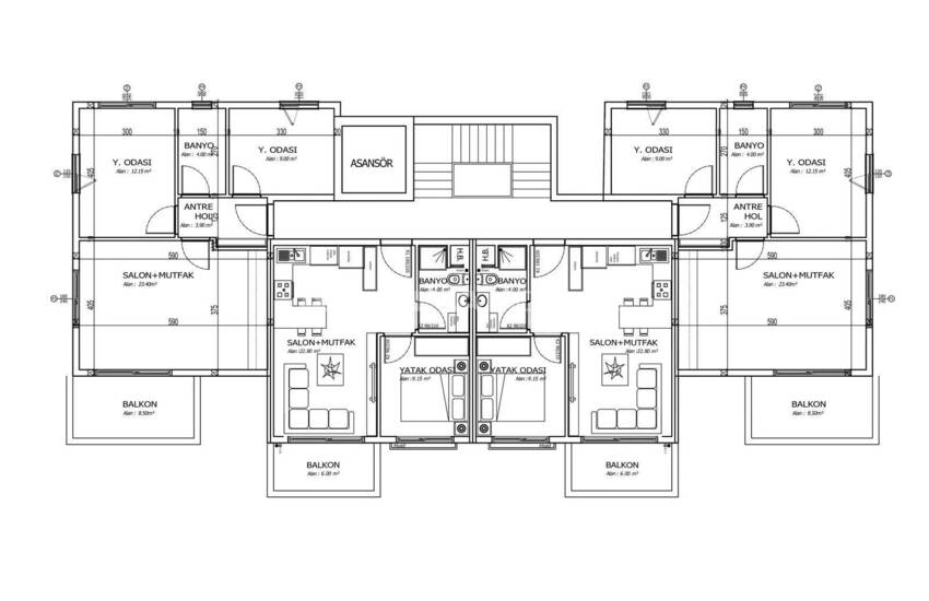 Flats in a Complex Near the Airport in Antalya Altıntaş 12