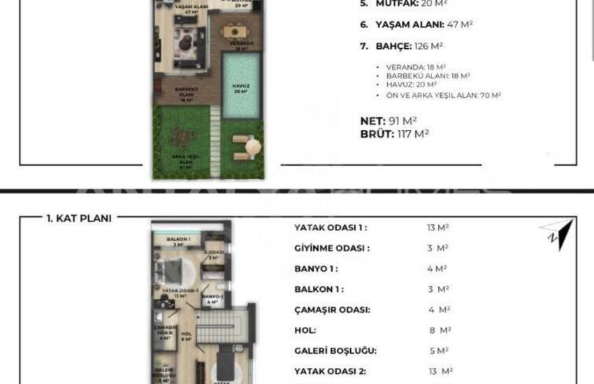 Woning Met 4 Slaapkamers, Zwembad En Tuin In Döşemealtı Antalya 30