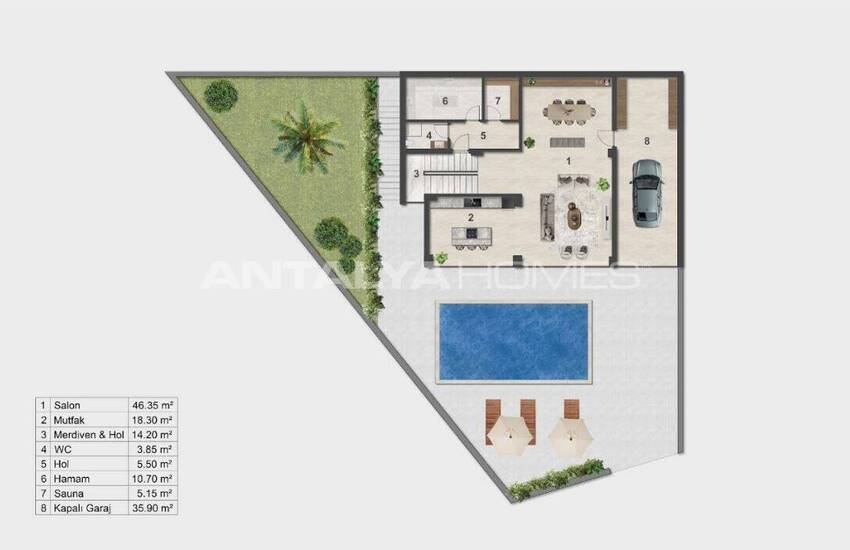 Detached 4-bedroom Sea View Villa with Pool in Alanya 25