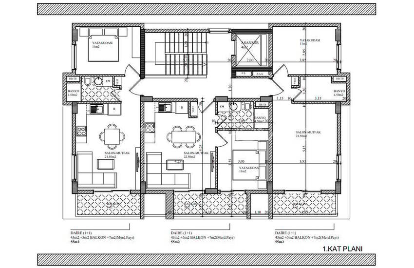 شقق بإطلالة بحرية مع مسبح مشترك في ألانيا كيستل 11