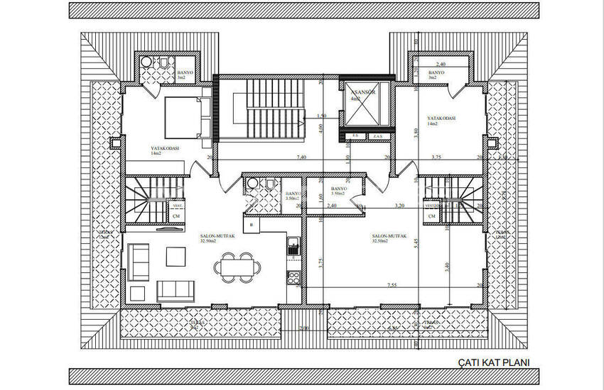 Квартиры с видом на море и общим бассейном в Алании, Кестель 14