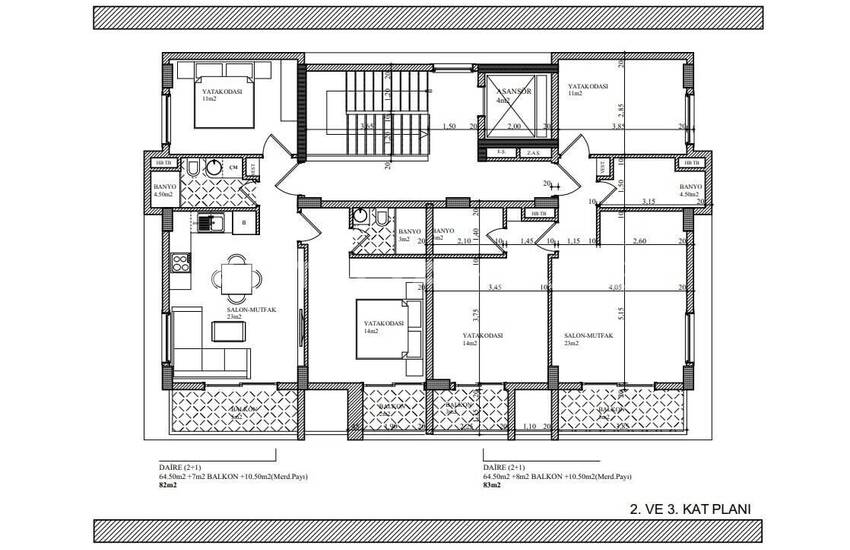 Квартиры с видом на море и общим бассейном в Алании, Кестель 12