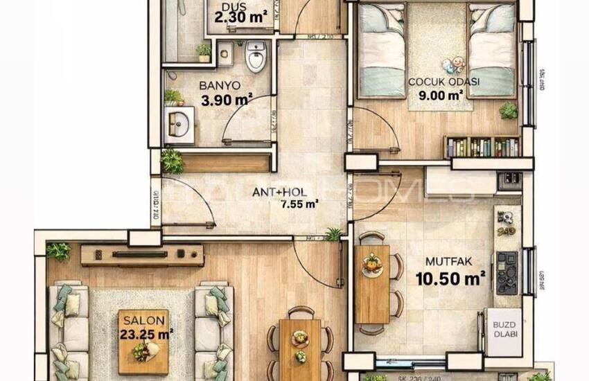 Antalya Serik'te Havuzlu Sitede Satılık 2+1 ve 3+1 Daireler 25