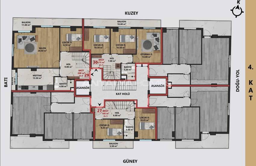 Antalya Muratpaşa'da Kapalı Otoparklı Sitede Şık Daireler 12