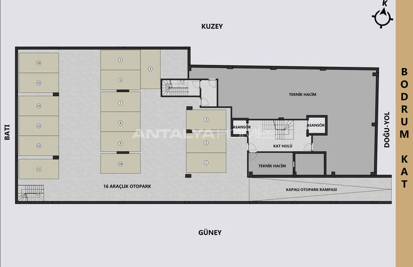 Apartments with Indoor Parking in Antalya Muratpasa 14