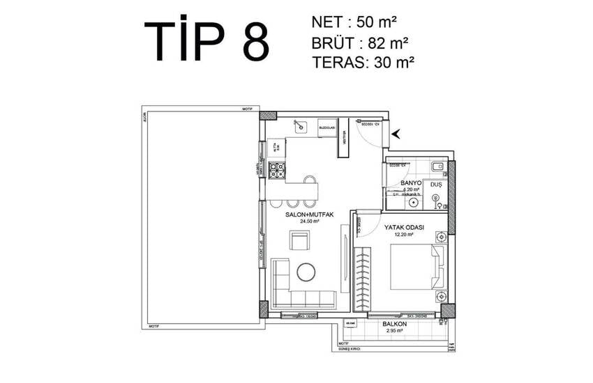 Antalya Altıntaş'ta Ortak Havuzlu Geniş Daireler 17
