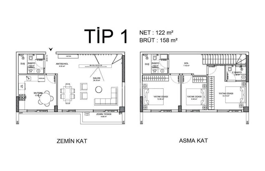 Antalya Altıntaş'ta Ortak Havuzlu Geniş Daireler 10