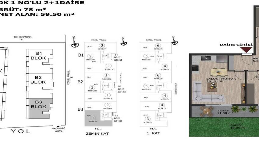 Aksu’da Havuzlu ve Bahçeli Sitede Deniz Manzaralı Daireler 33