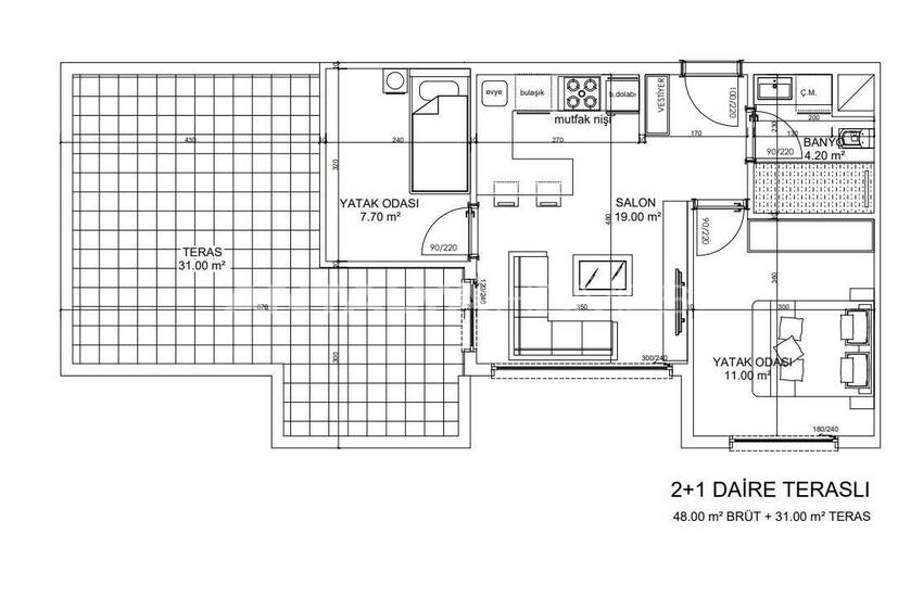 Lägenheter Med Olika Planlösningar I Antalya Altintas 16