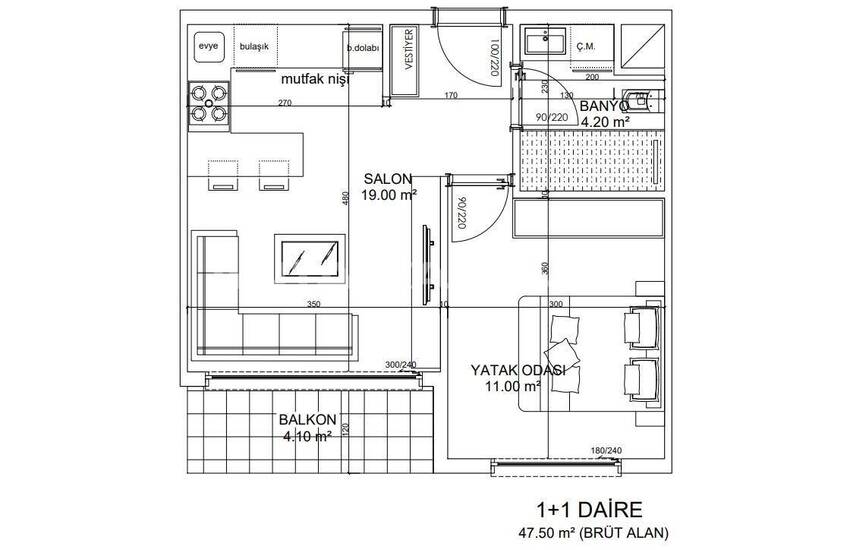 Lägenheter Med Olika Planlösningar I Antalya Altintas 14