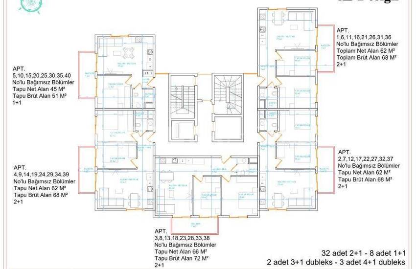Alanya Merkezde Zengin Olanaklara Sahip Sitede Daireler 19