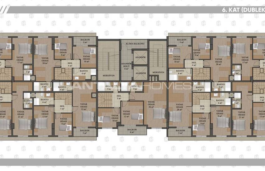 Квартиры с видом на горы в Анталии, Коньяалты, с бассейном и парковкой 18