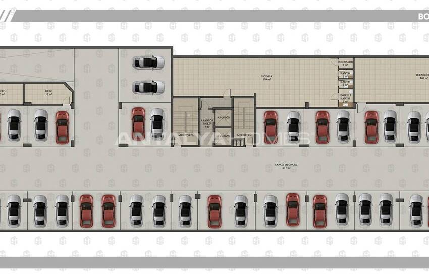 Квартиры с видом на горы в Анталии, Коньяалты, с бассейном и парковкой 19